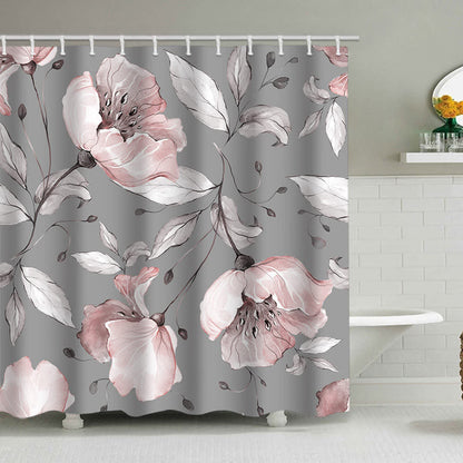 Rideau de douche imprimé de roses