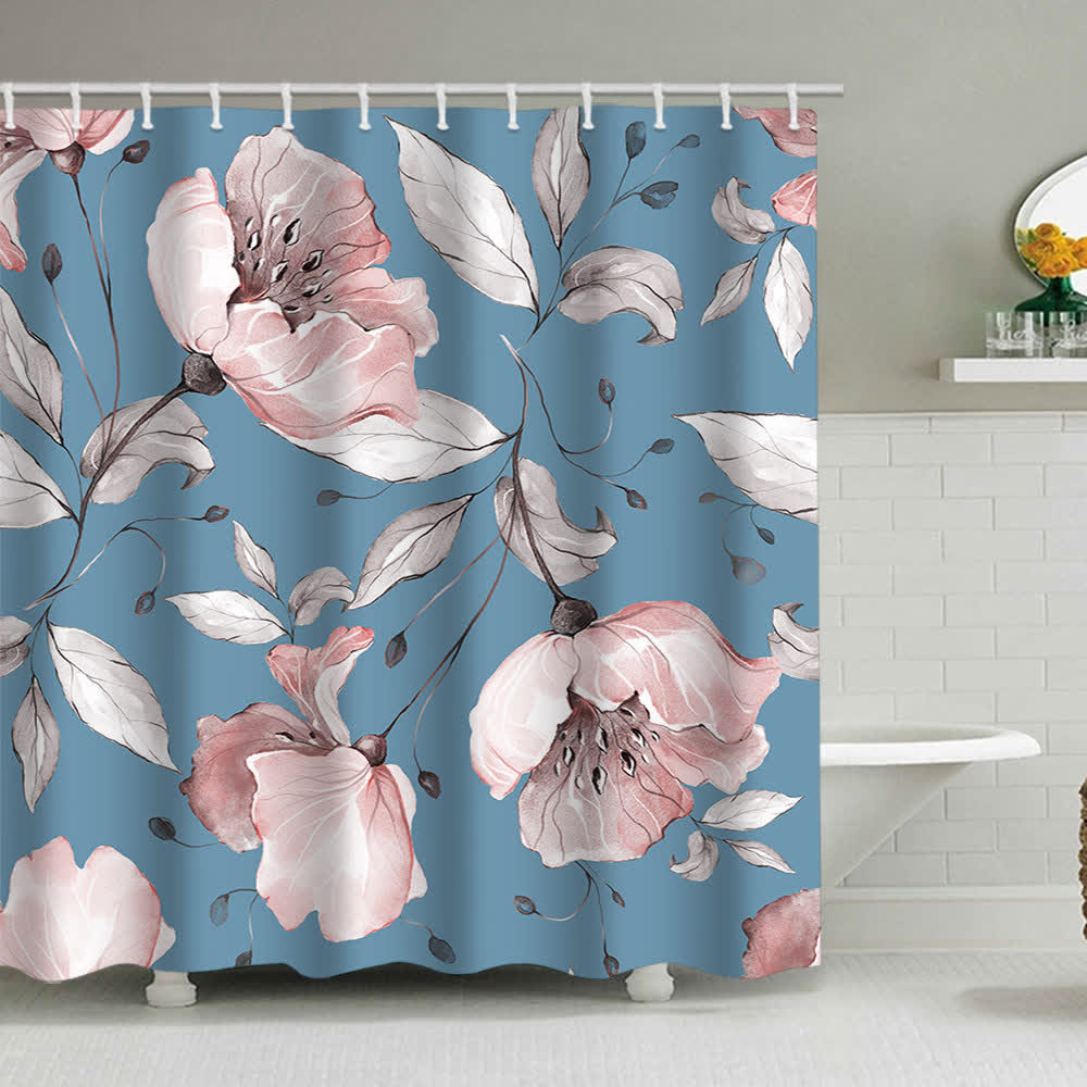 Rideau de douche imprimé de roses