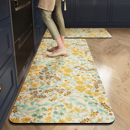 Non-slip mat with daisies