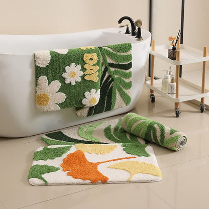 Tapis de bain à motif botanique