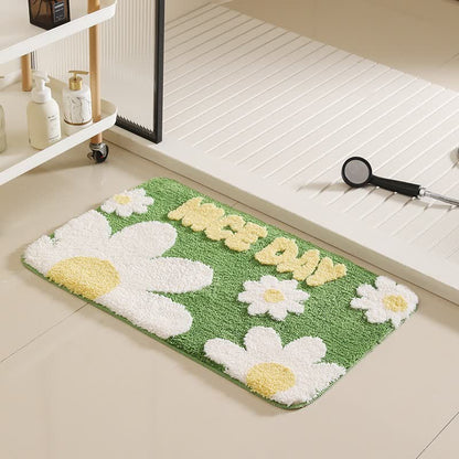 Tapis de bain à motif botanique