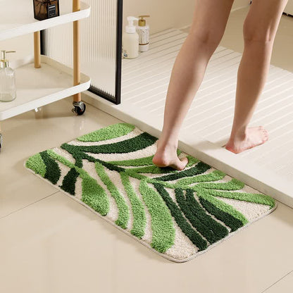 Tapis de bain à motif botanique