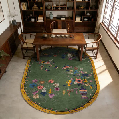 Dywan kwiatowy chinoiserie do prania