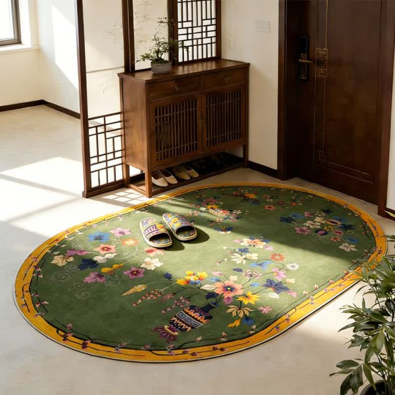 Dywan kwiatowy chinoiserie do prania