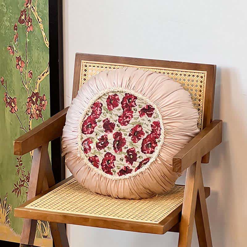 Coussin floral à volants