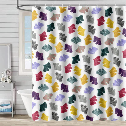 Shower curtain with ginkgo leaves
