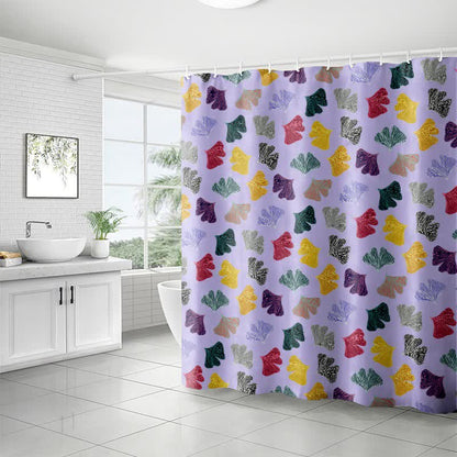Shower curtain with ginkgo leaves
