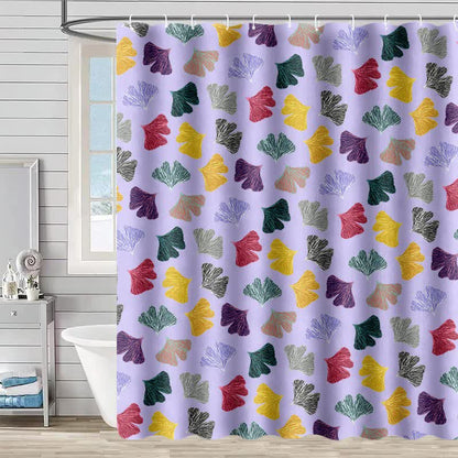 Shower curtain with ginkgo leaves