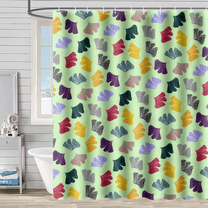 Shower curtain with ginkgo leaves