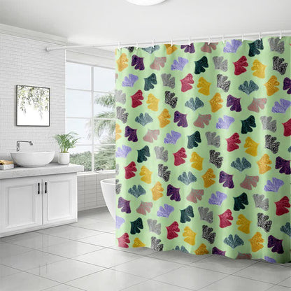 Shower curtain with ginkgo leaves