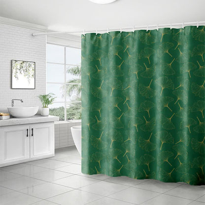 Rideau de douche à motif linéaire de ginkgo biloba