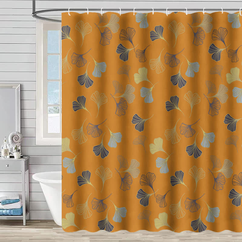 Shower curtain with ginkgo leaves
