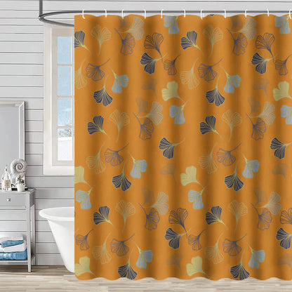 Shower curtain with ginkgo leaves