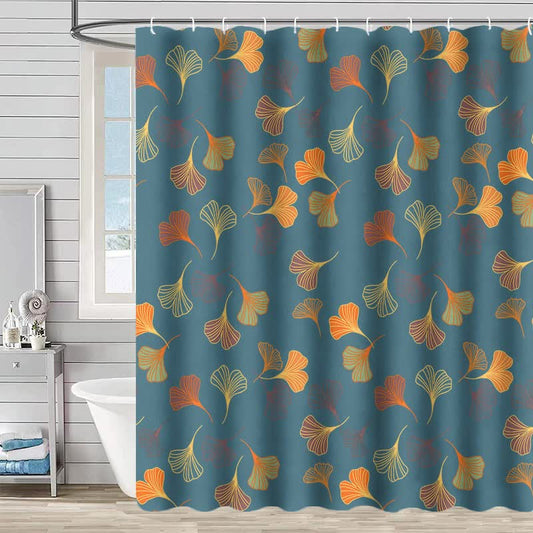 Shower curtain with ginkgo leaves