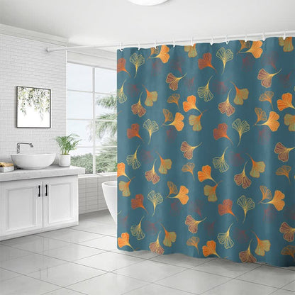 Shower curtain with ginkgo leaves