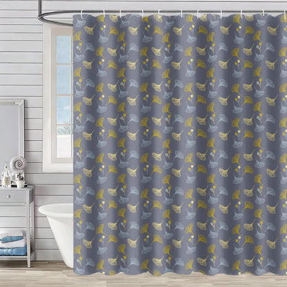 Rideau de douche avec des feuilles de ginkgo biloba