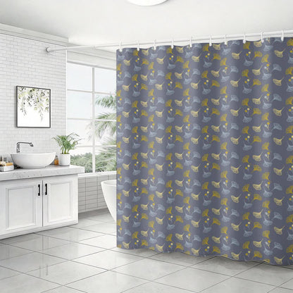 Rideau de douche avec des feuilles de ginkgo biloba
