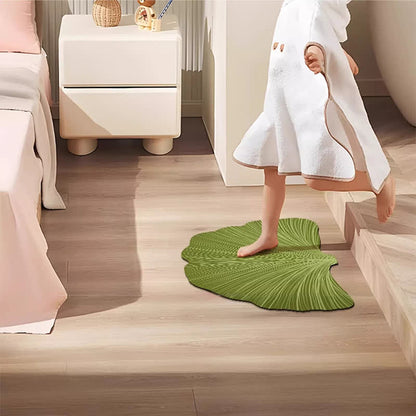 Tapis de bain en terre de diatomée en forme de feuille de ginkgo