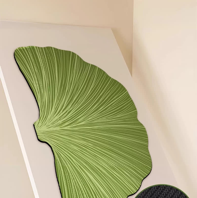 Tapis de bain en terre de diatomée en forme de feuille de ginkgo