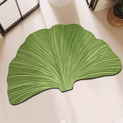 Tapis de bain en terre de diatomée en forme de feuille de ginkgo