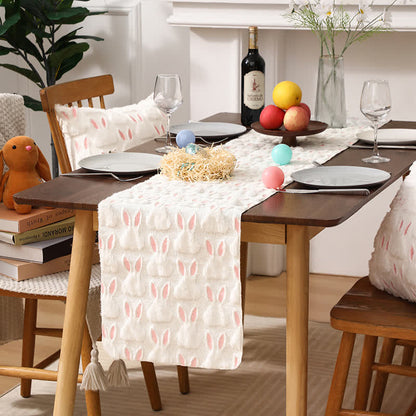 Easter table runner with a rabbit