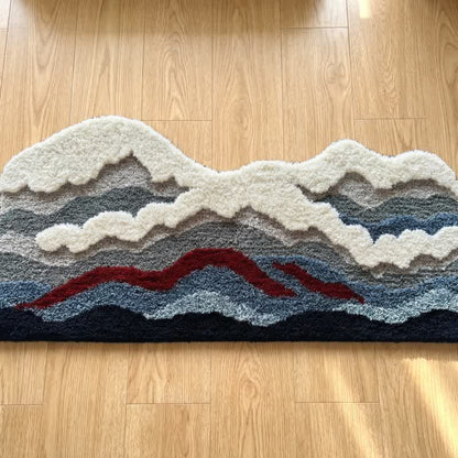 Wave-shaped rug