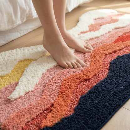 Wave-shaped rug