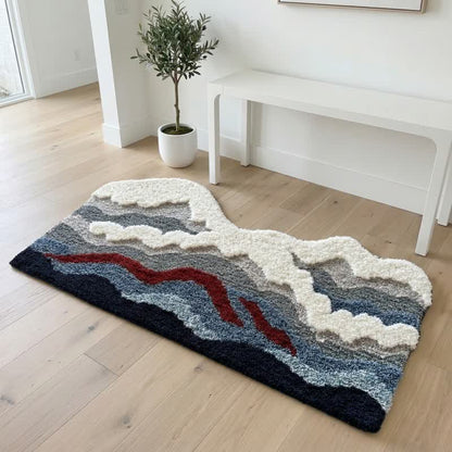 Wave-shaped rug