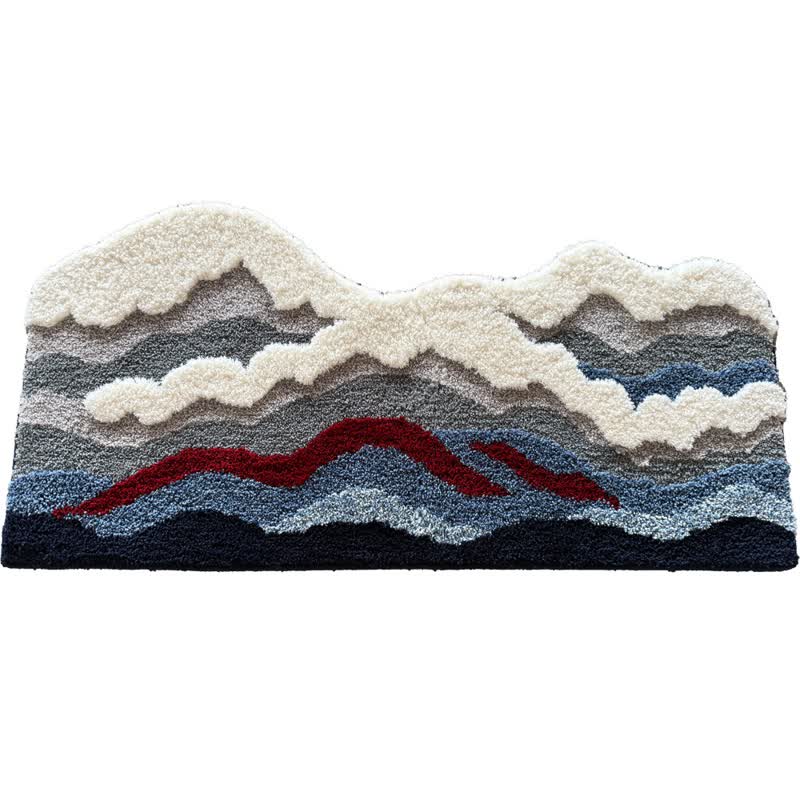 Wave-shaped rug