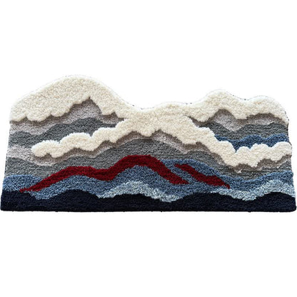 Wave-shaped rug