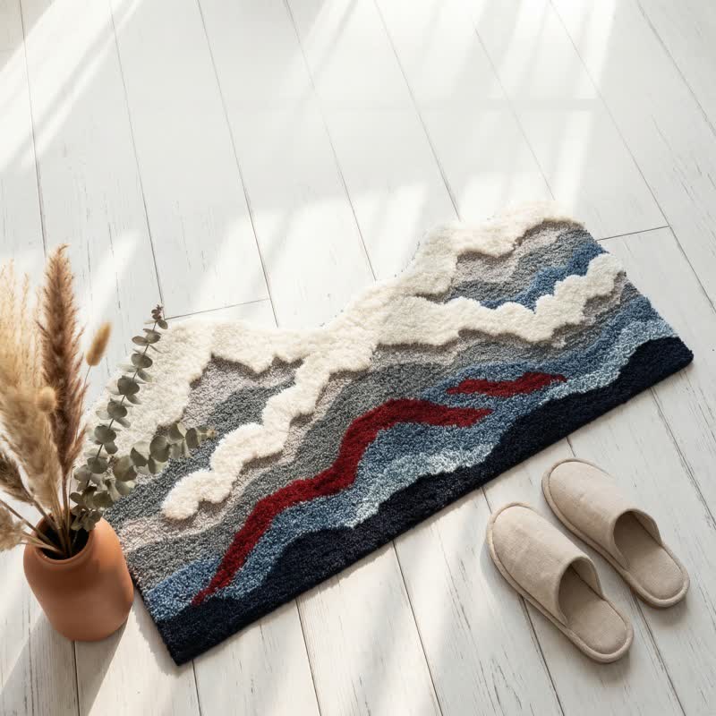 Wave-shaped rug