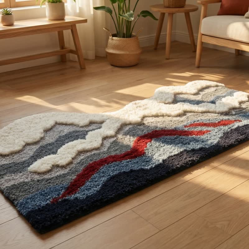Wave-shaped rug