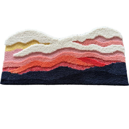 Wave-shaped rug