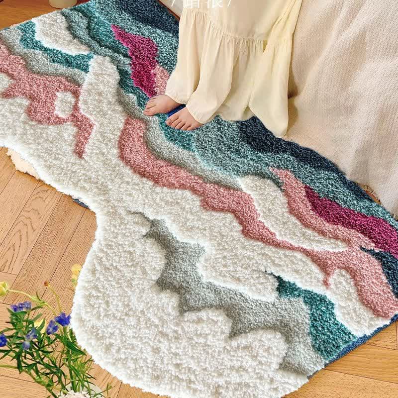 Wave-shaped rug