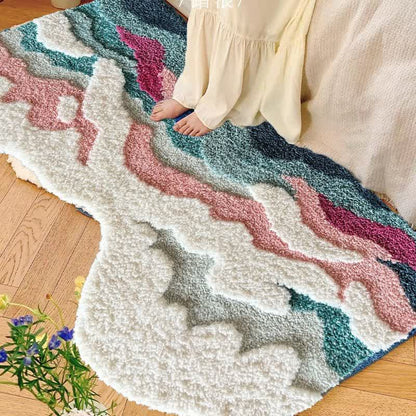Wave-shaped rug