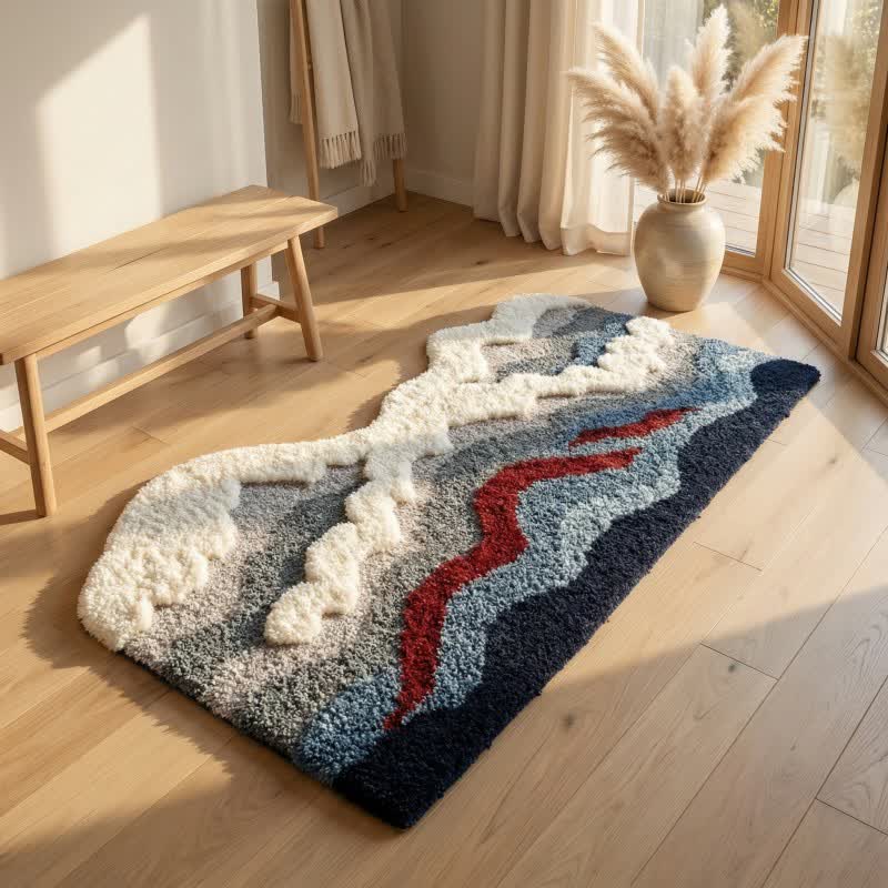 Wave-shaped rug