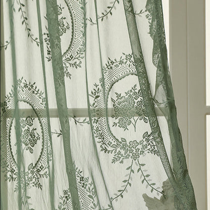 Sheer curtain with lace