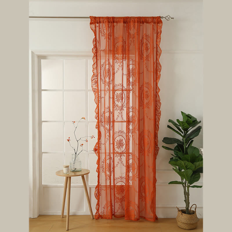 Sheer curtain with lace