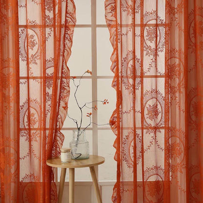 Sheer curtain with lace