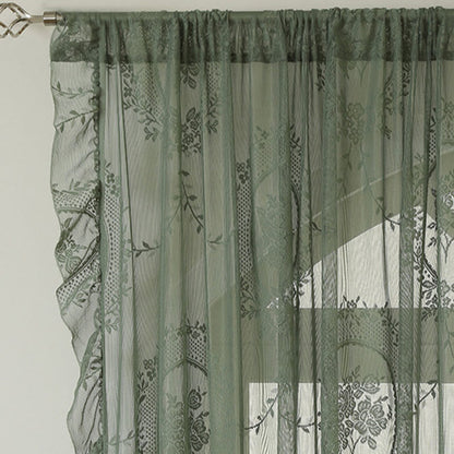 Sheer curtain with lace