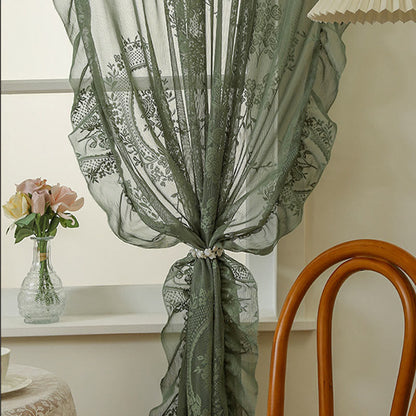 Sheer curtain with lace