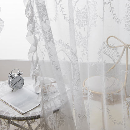 Sheer curtain with lace