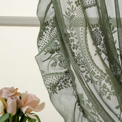 Sheer curtain with lace