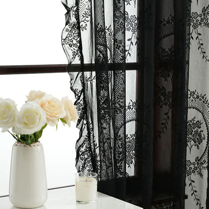Sheer curtain with lace