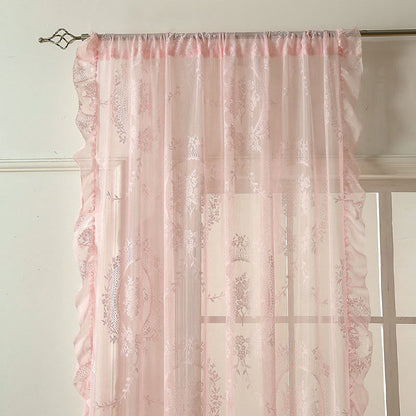 Sheer curtain with lace