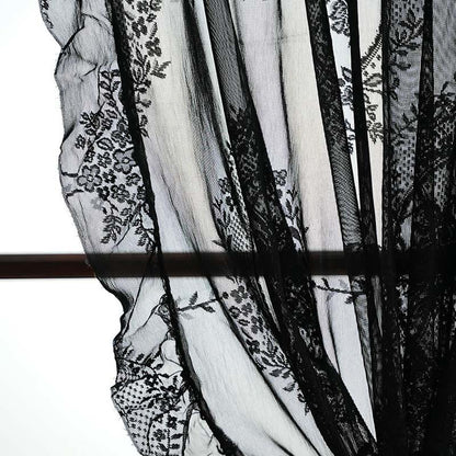 Sheer curtain with lace