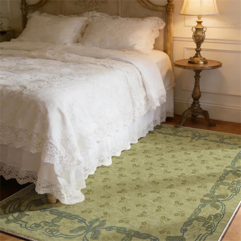 Tapis lavable avec bordure florale