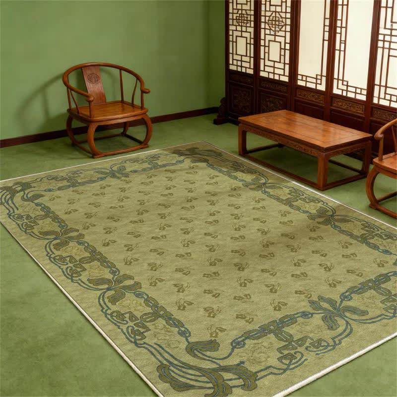 Tapis lavable avec bordure florale