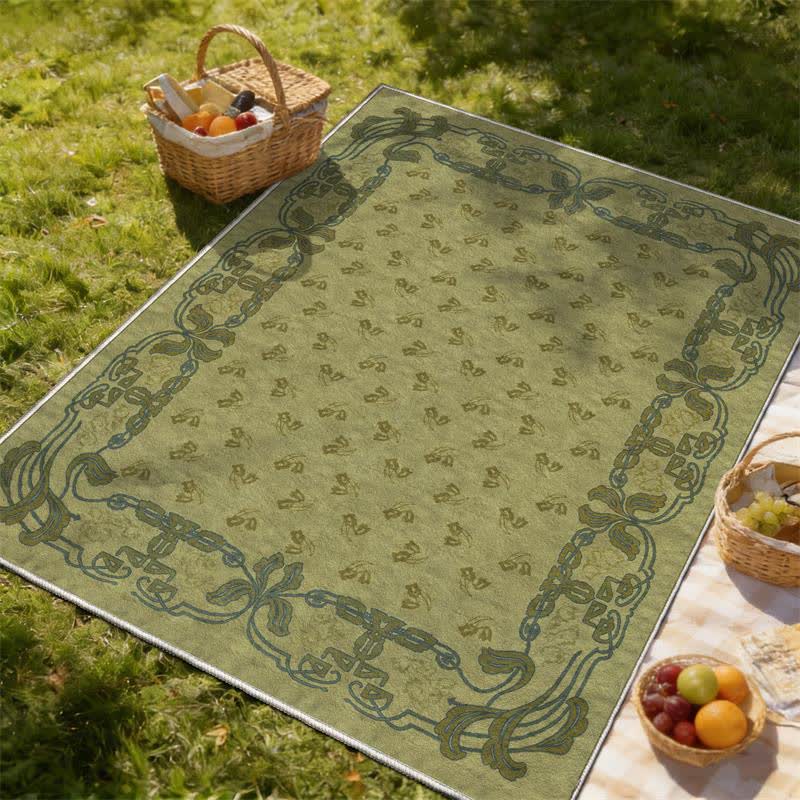 Tapis lavable avec bordure florale