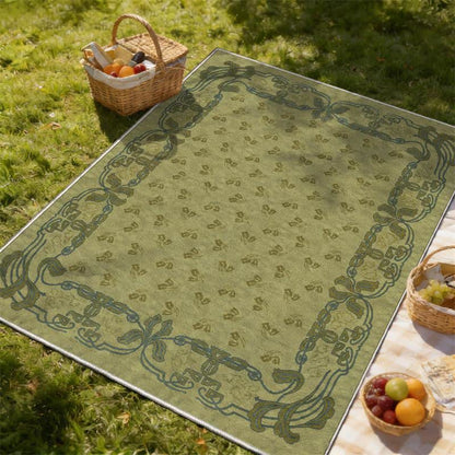 Tapis lavable avec bordure florale